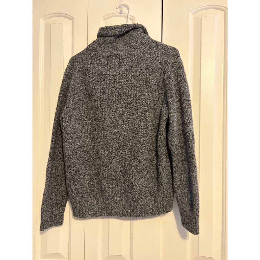 American Eagle Men's Knit Sweater‎ Charcoal Gray Shawl Collar Athletic Fit M